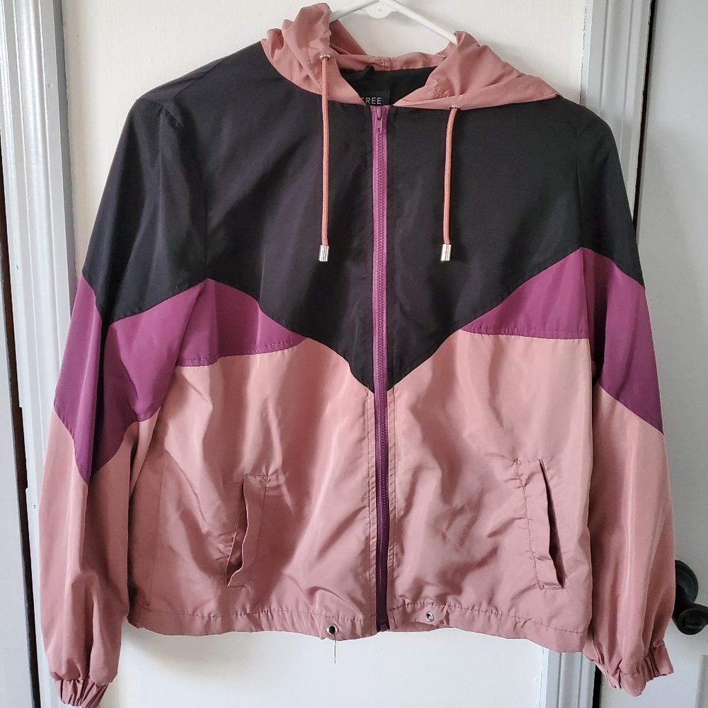 Windbreaker jacket with hoodie